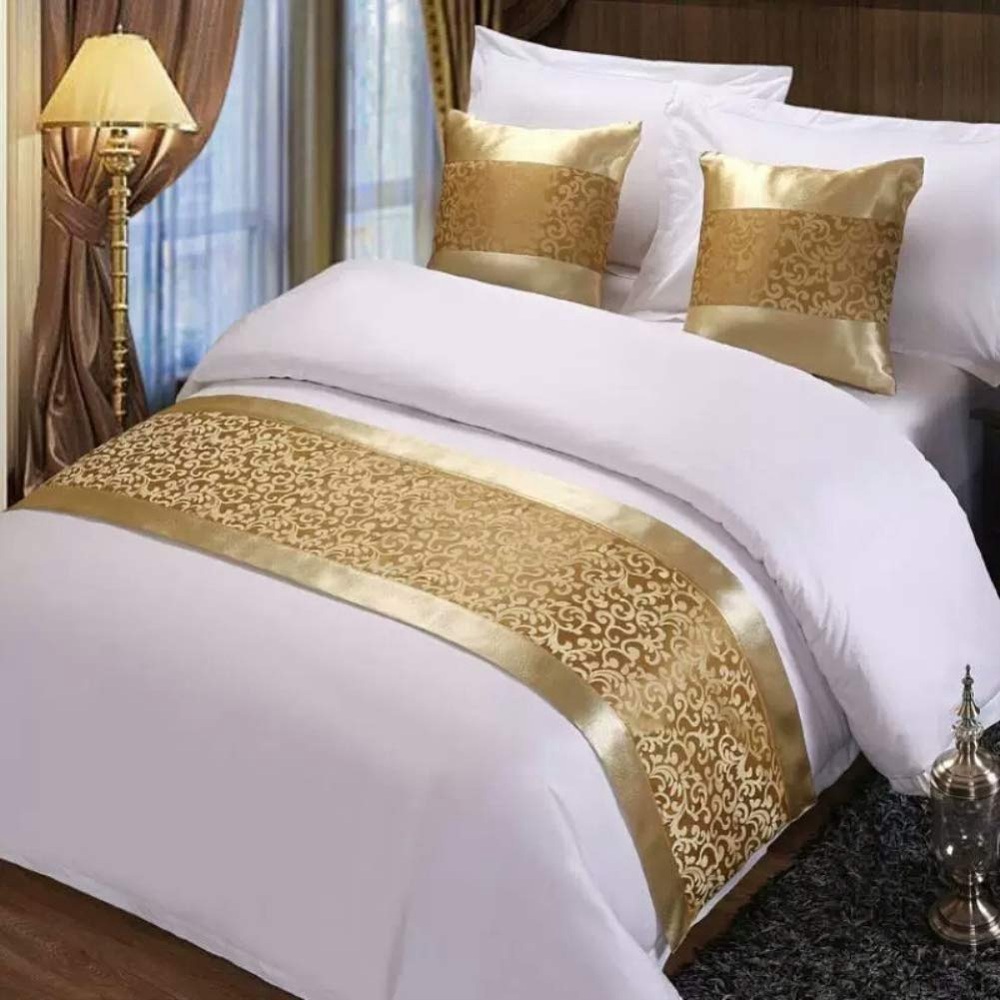 Twelve Champagne King Bed Scarf Runner Bedding Scarves For Home Hotel Guesthouse